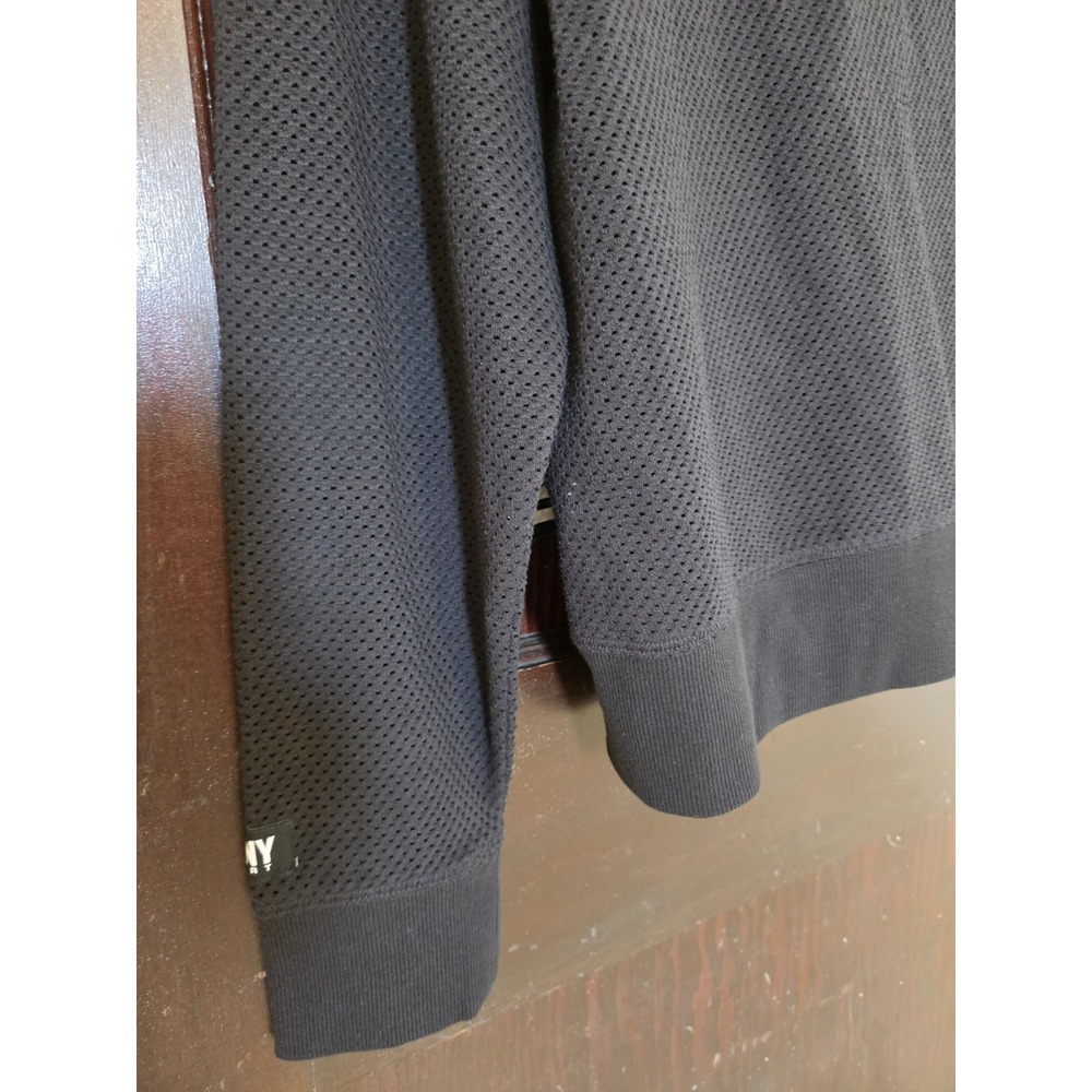 DKNY Full Zip Hoodie Active Mesh‎ Womens Medium Black Stretch Drawstring NWT - Picture 11 of 12